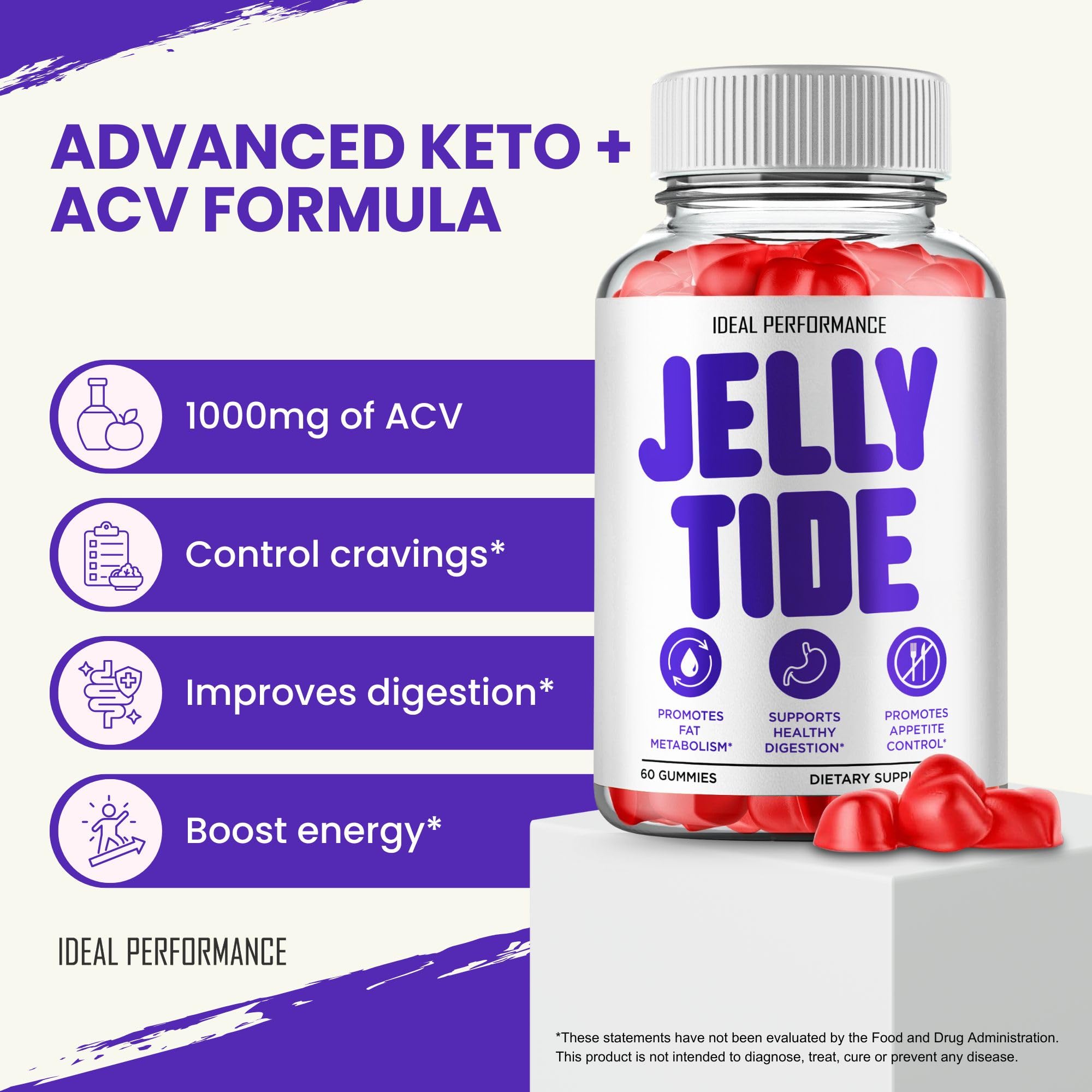 IDEAL PERFORMANCE Jelly Tide mano sosteniendo gominola para ingesta rápida
