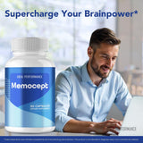 IDEAL PERFORMANCE Memocept cápsula junto a regla para comparación de tamaño