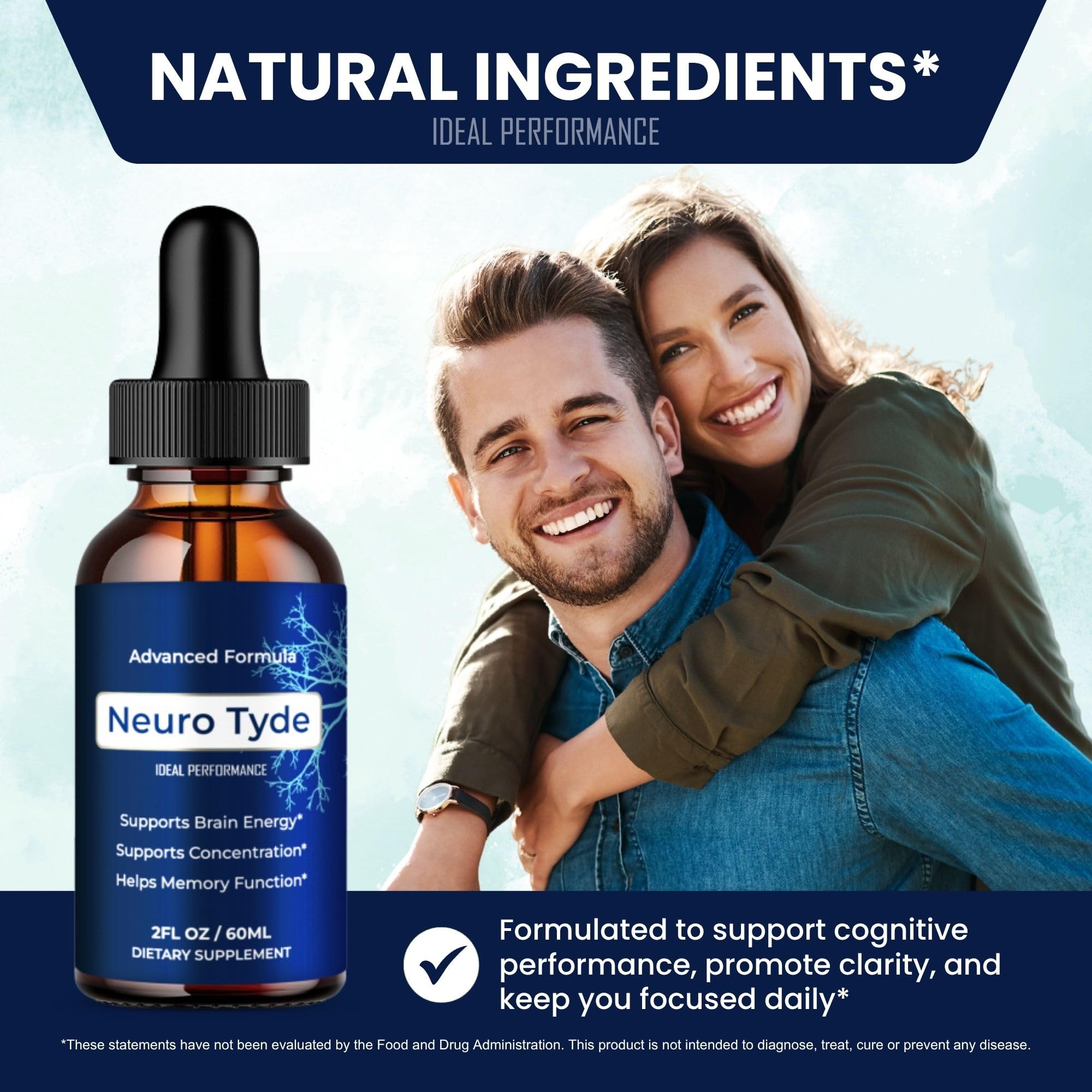 IDEAL PERFORMANCE NeuroTyde etiqueta con ingredientes clara y legible