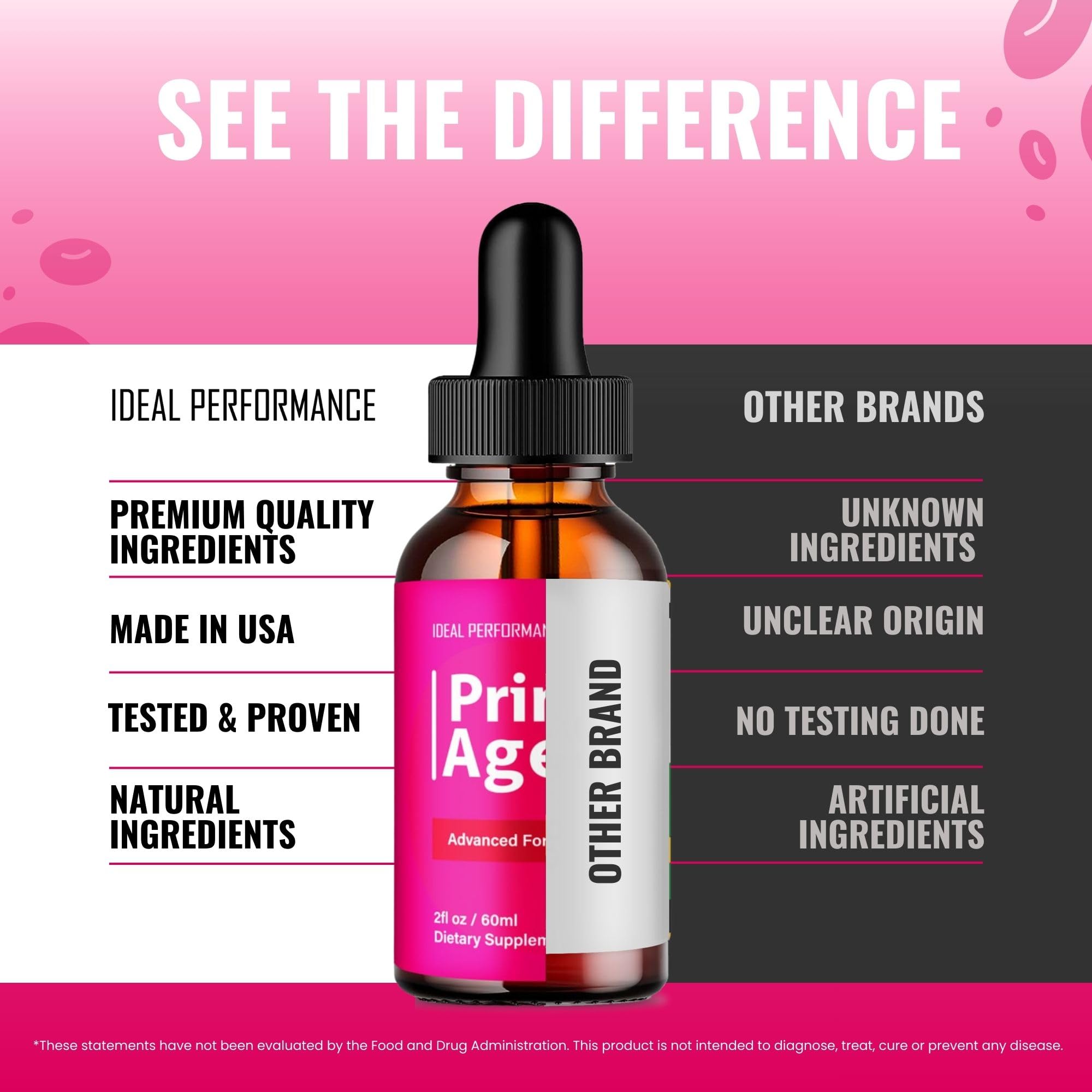 IDEAL PERFORMANCE Prime Age Drops ambientación lifestyle en tocador para integrar en rutina diaria