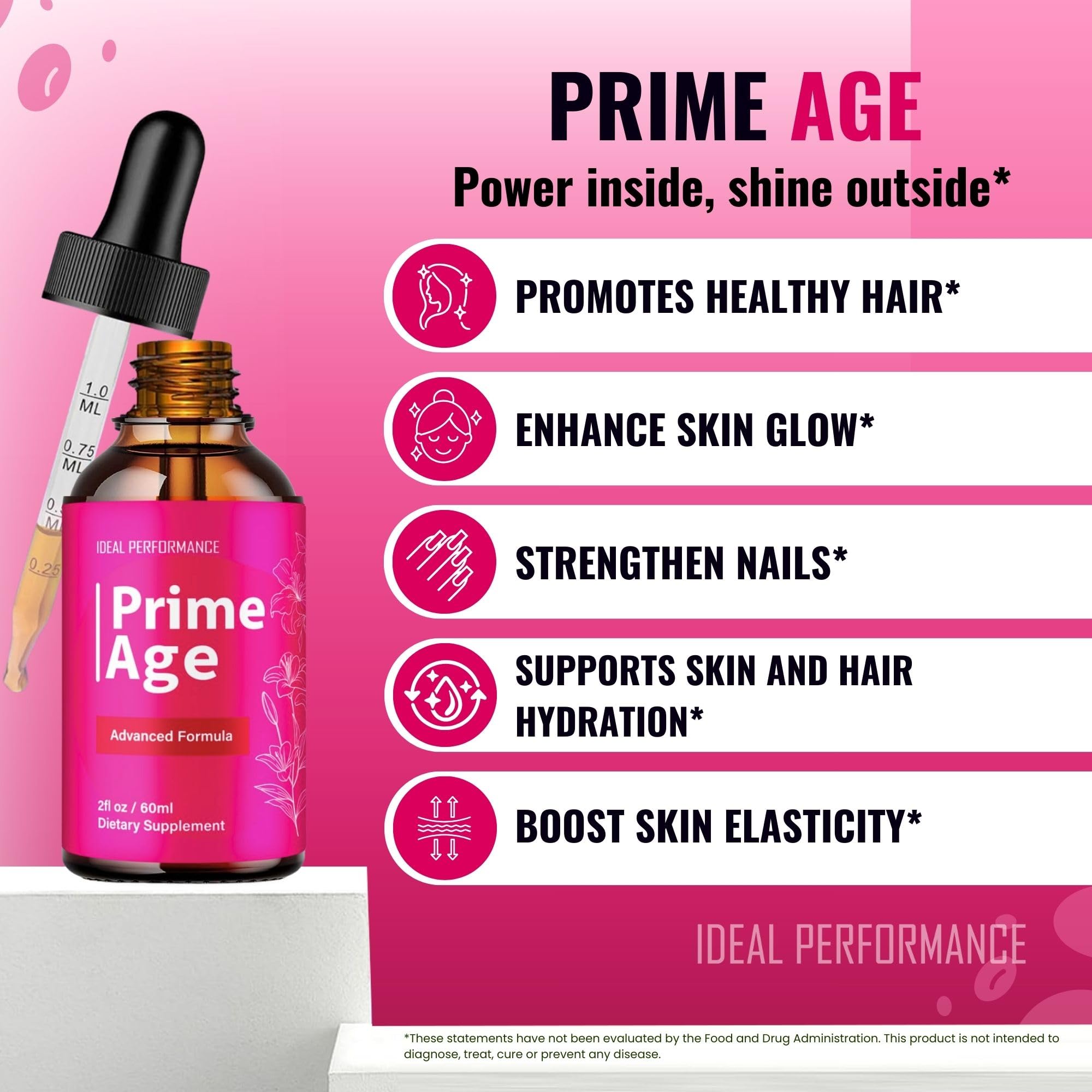 IDEAL PERFORMANCE Prime Age Drops aplicación matutina con piel limpia para mayor luminosidad