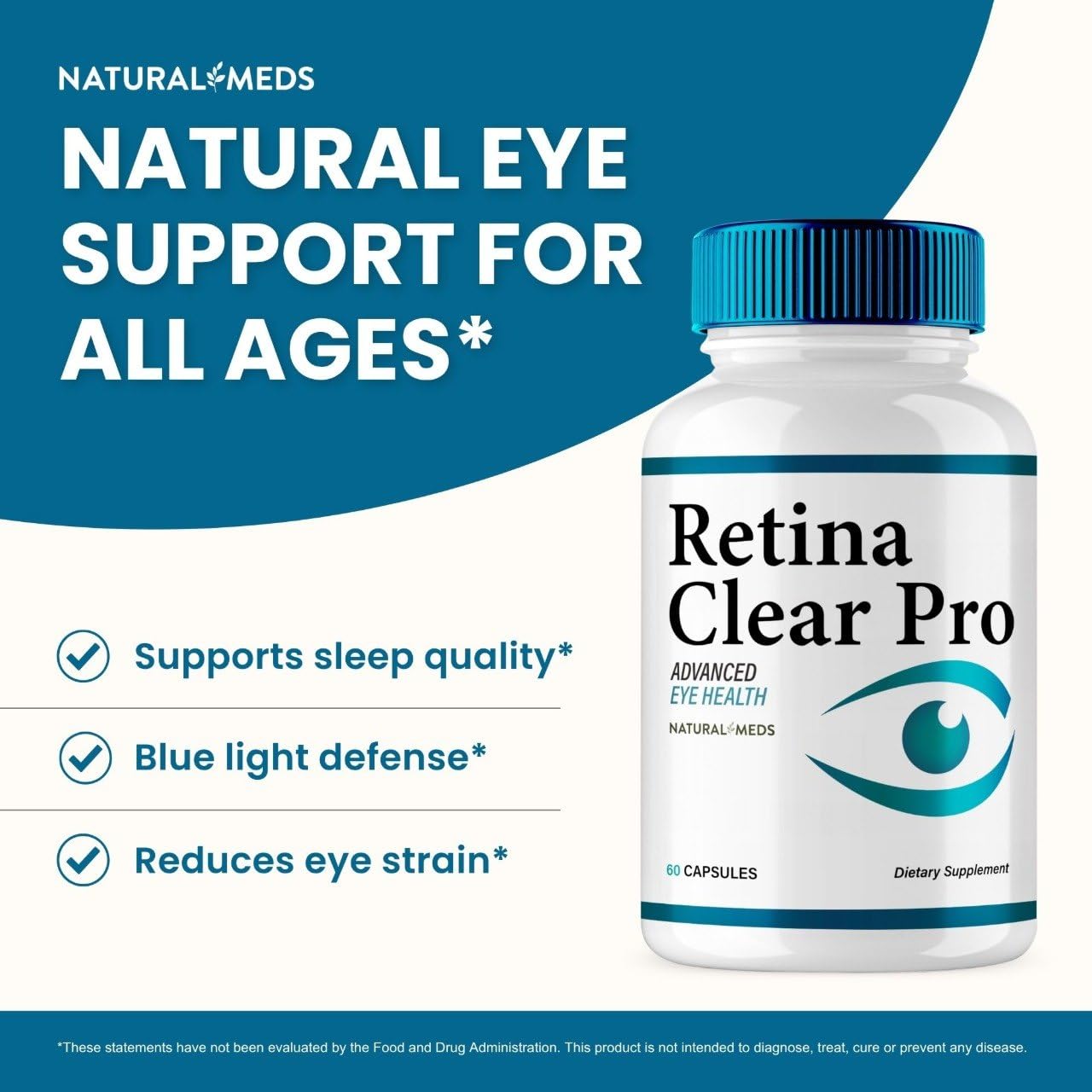IDEAL PERFORMANCE Retina Clear comparación de tamaño con una moneda para escala precisa