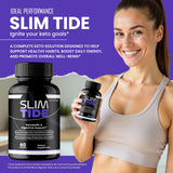 IDEAL PERFORMANCE cápsula SlimTide en mano para comparar tamaño y facilidad de ingesta