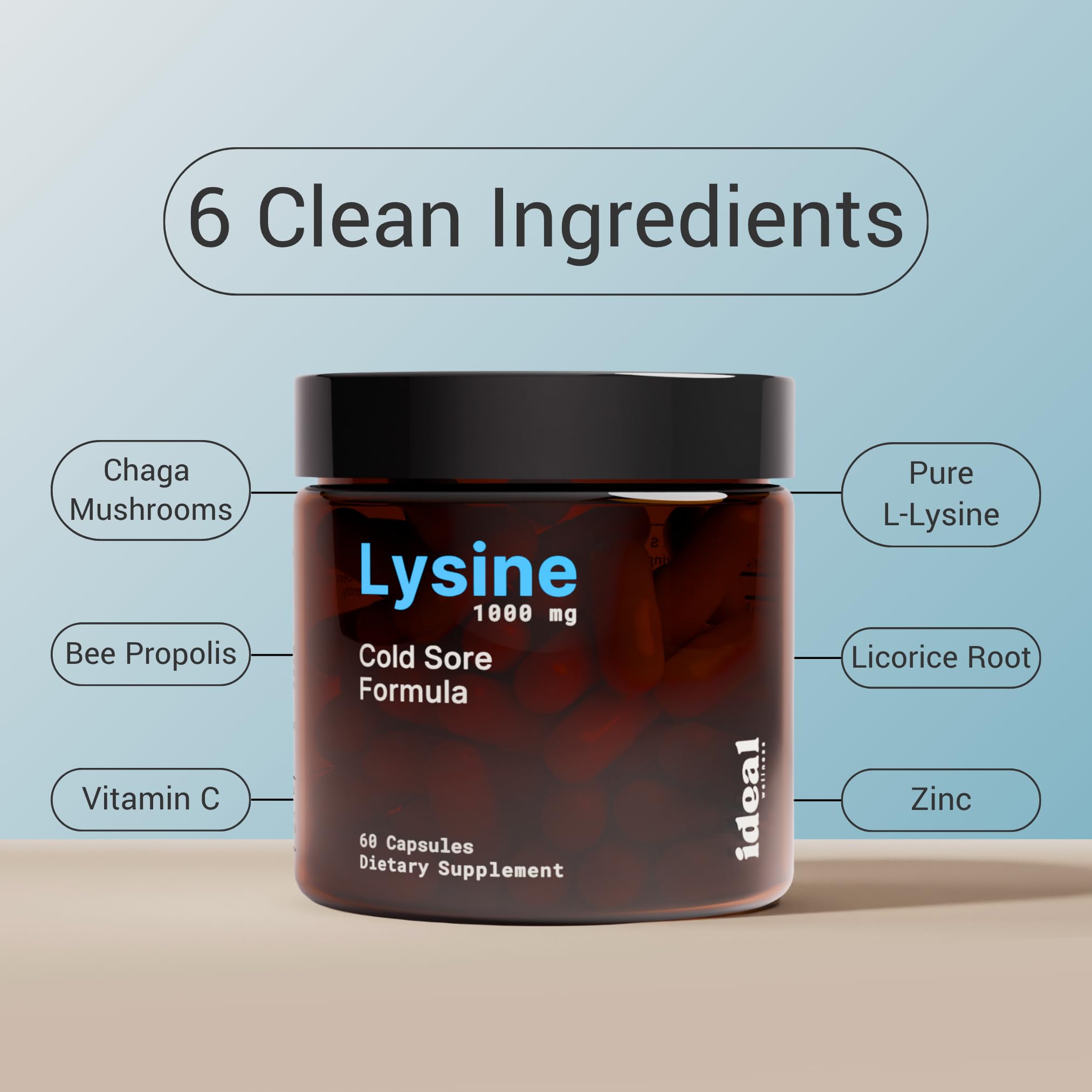 Ideal Wellness ingredientes naturales chaga y propóleo para apoyo antioxidante