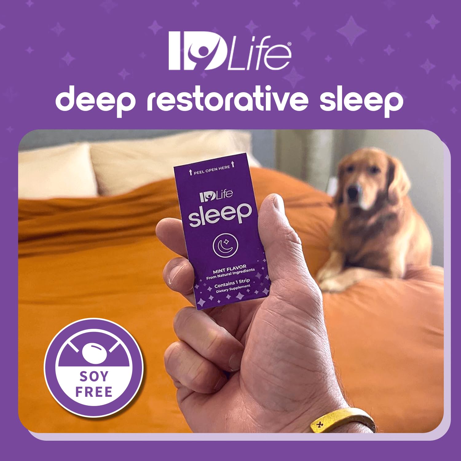 IDLife Sleep ambientado en dormitorio sugiriendo descanso renovador