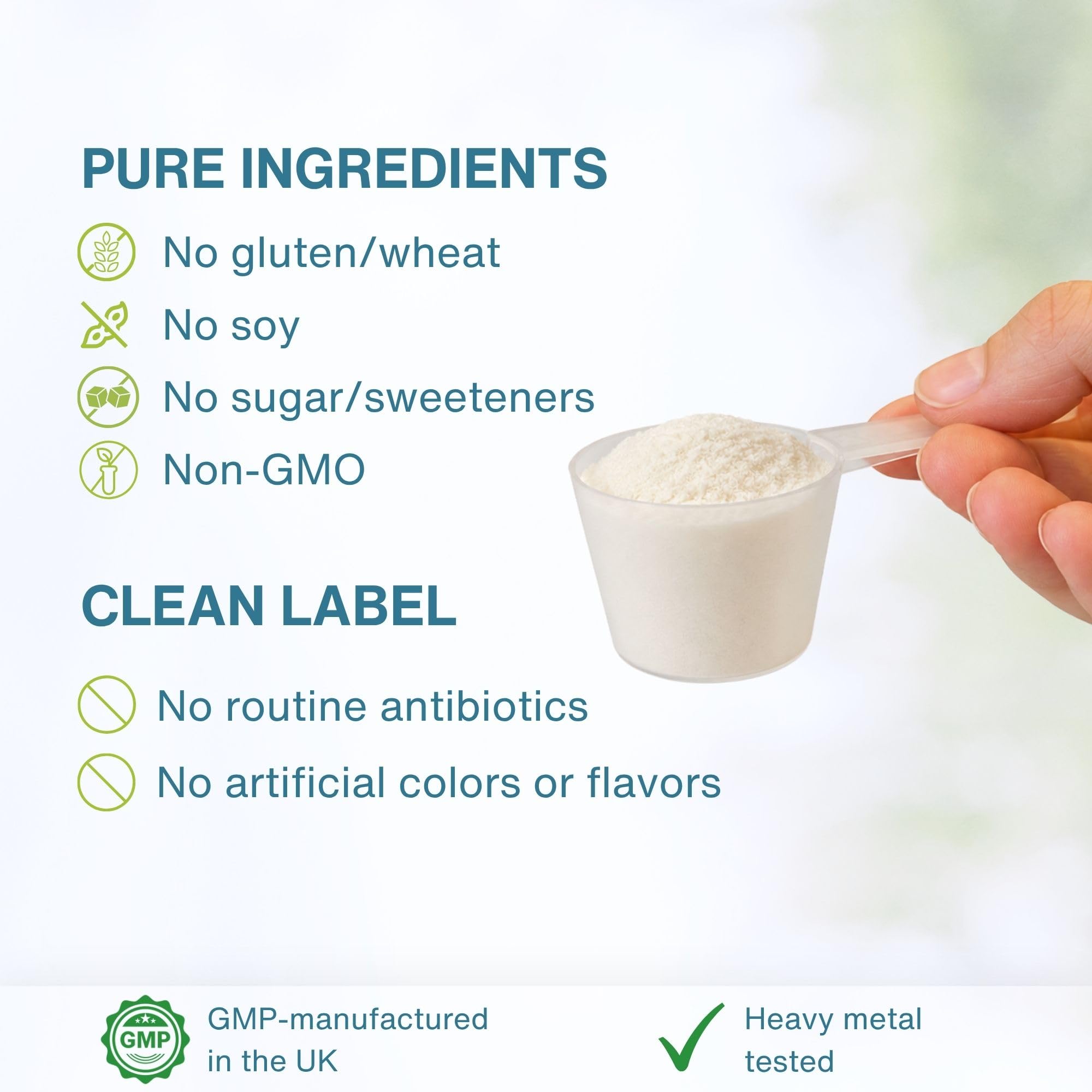 Igennus detalle de etiqueta con información de ingredientes y pureza