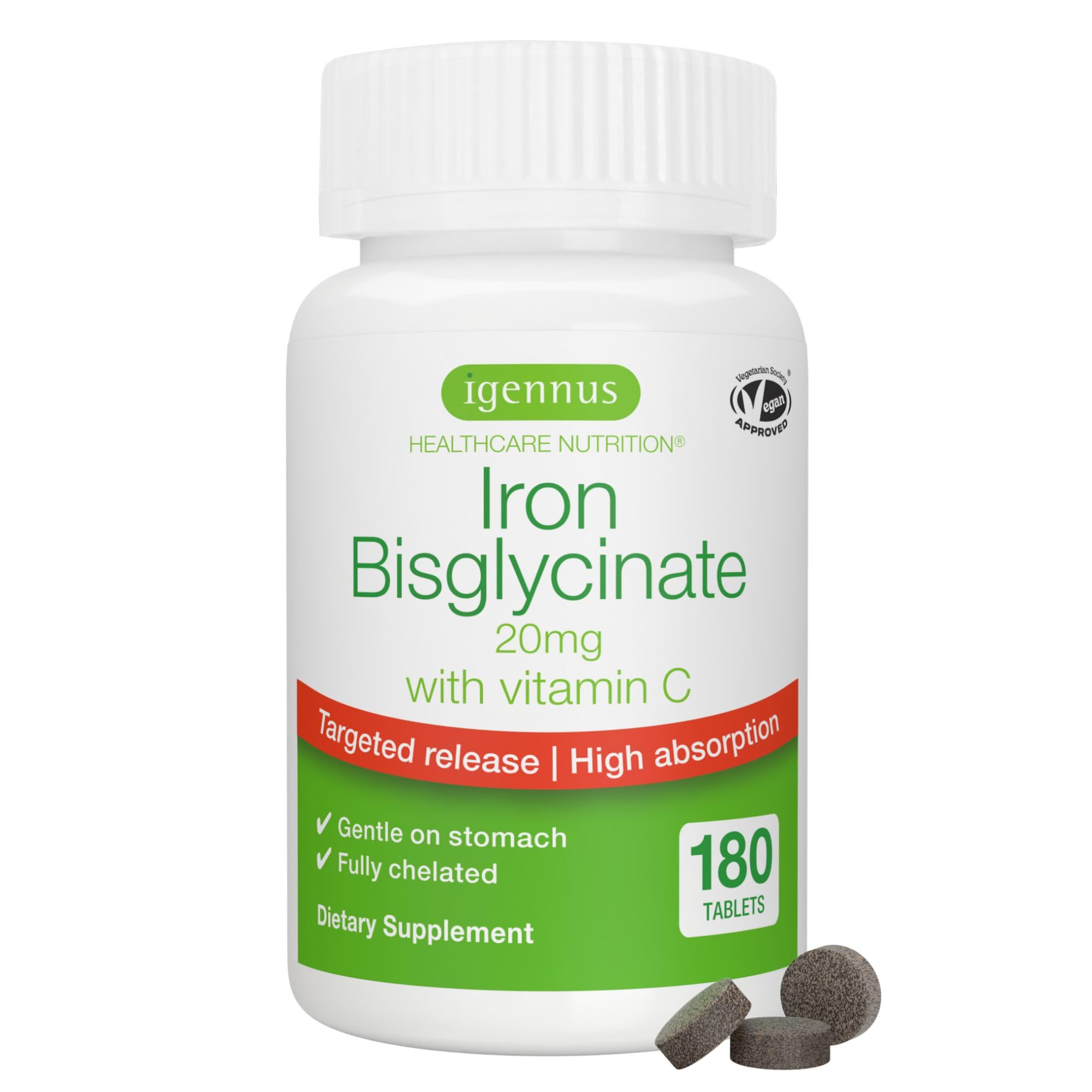 Igennus envase frontal mostrando 180 comprimidos y beneficio de alta absorción
