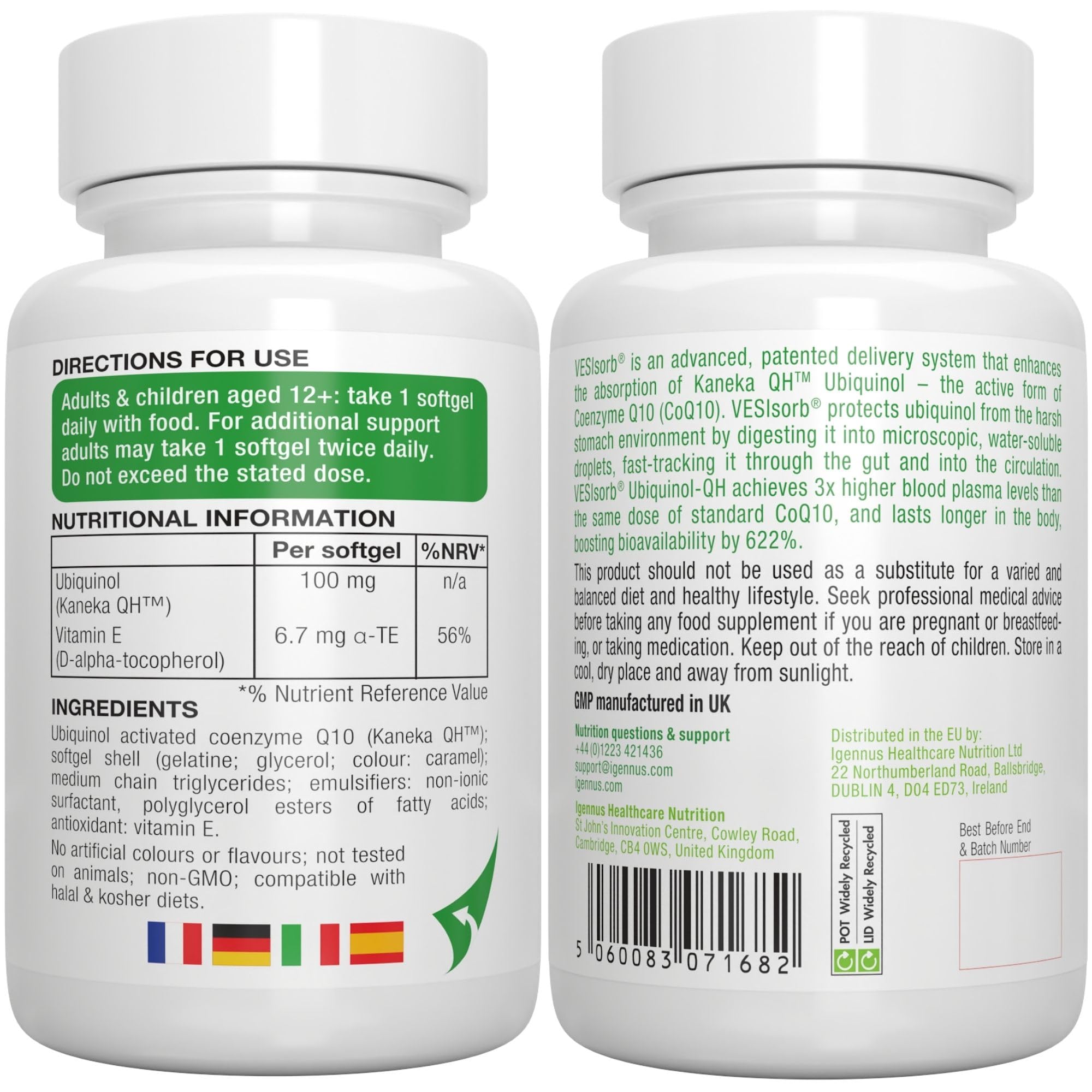 Igennus Ubiquinol en mesa de desayuno sugiriendo uso diario fácil