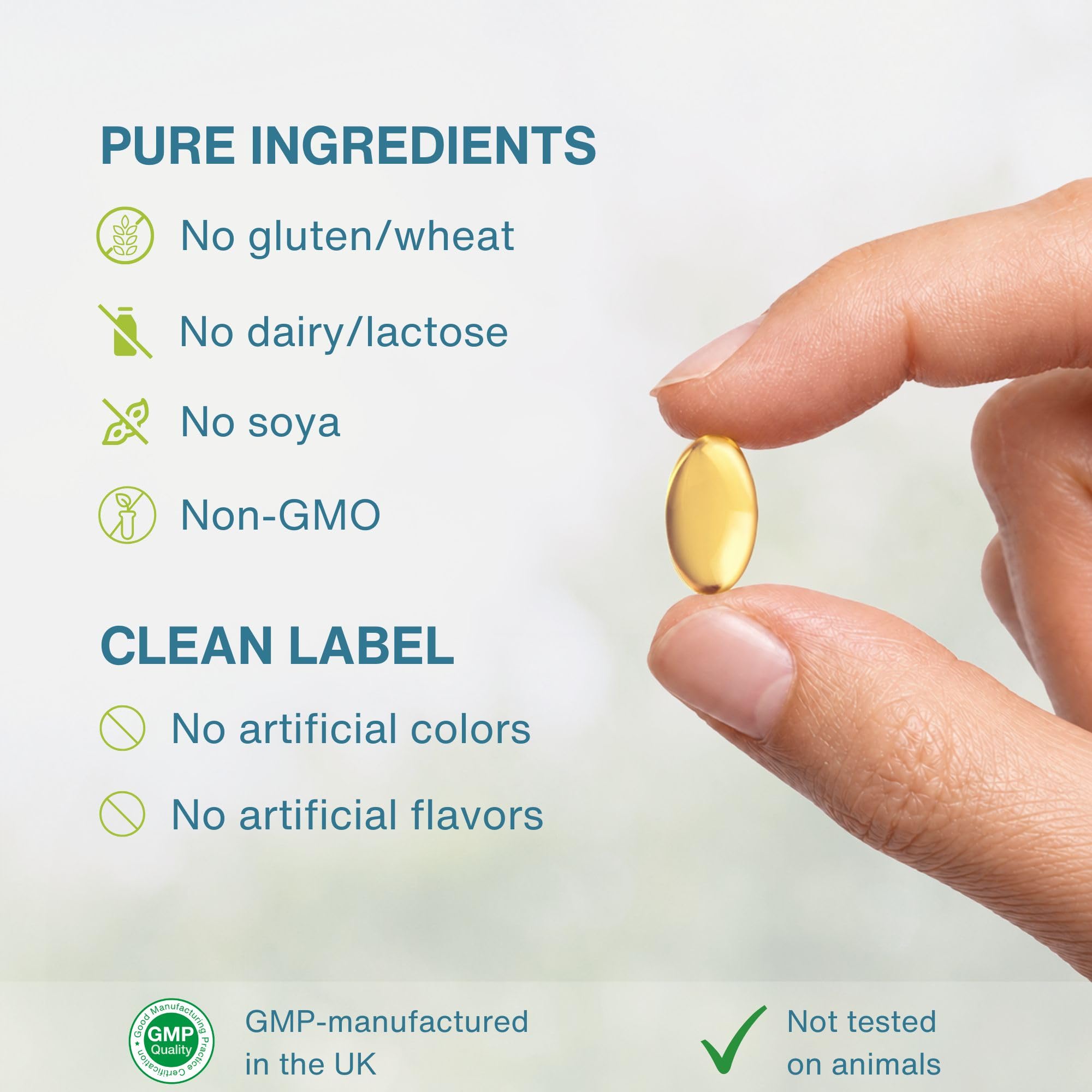 Igennus Ultra Pure EPA botella abierta con cápsulas accesibles y embalaje seguro