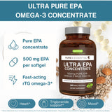 Igennus Ultra Pure EPA cápsula cerca que ilustra su tamaño y facilidad de deglución