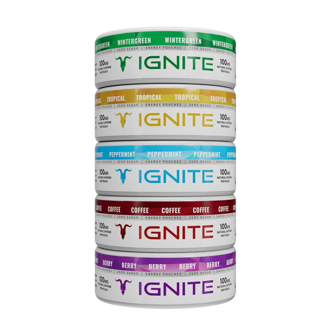 Ignite latas agrupadas del pack de 5, ventaja de 100 bolsitas