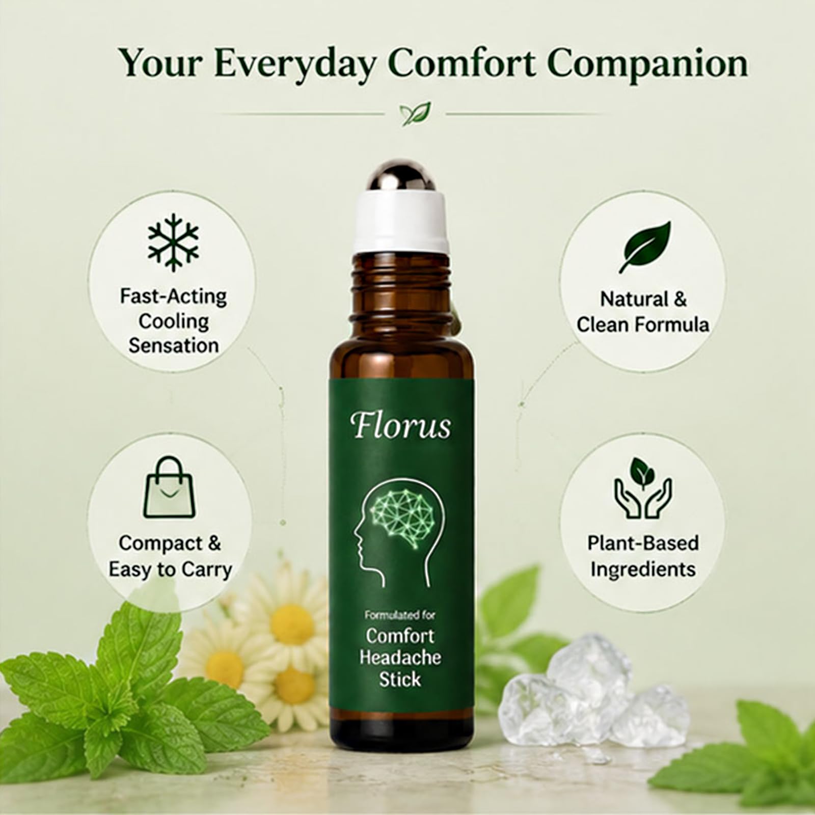 Ikokei Florus Relief aplicación en sienes para sensación de frescor