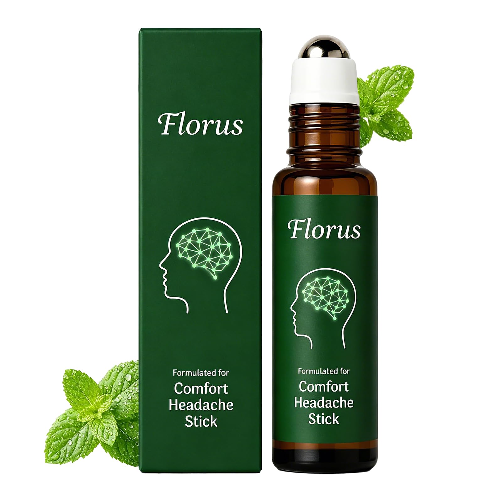 Ikokei Florus Relief roll on frontal mostrando diseño compacto y aplicador