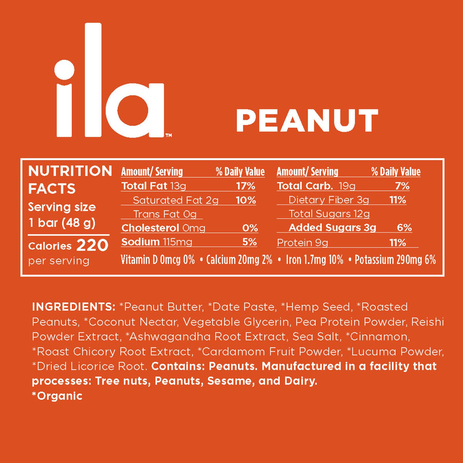 ILA barra Peanut en mano para comparar tamaño y facilidad de llevar