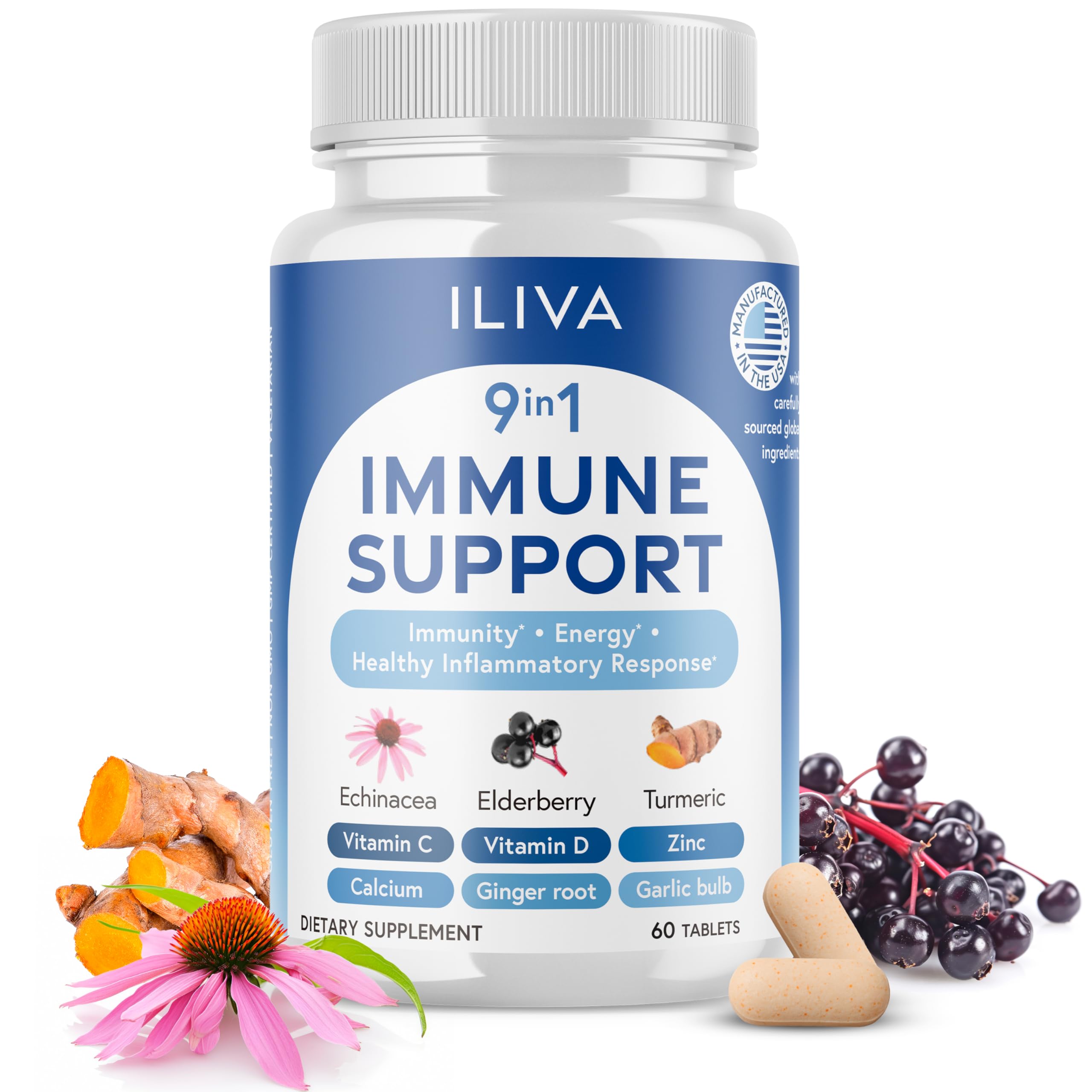 ILIVA envase frontal mostrando marca y beneficios para apoyo inmune