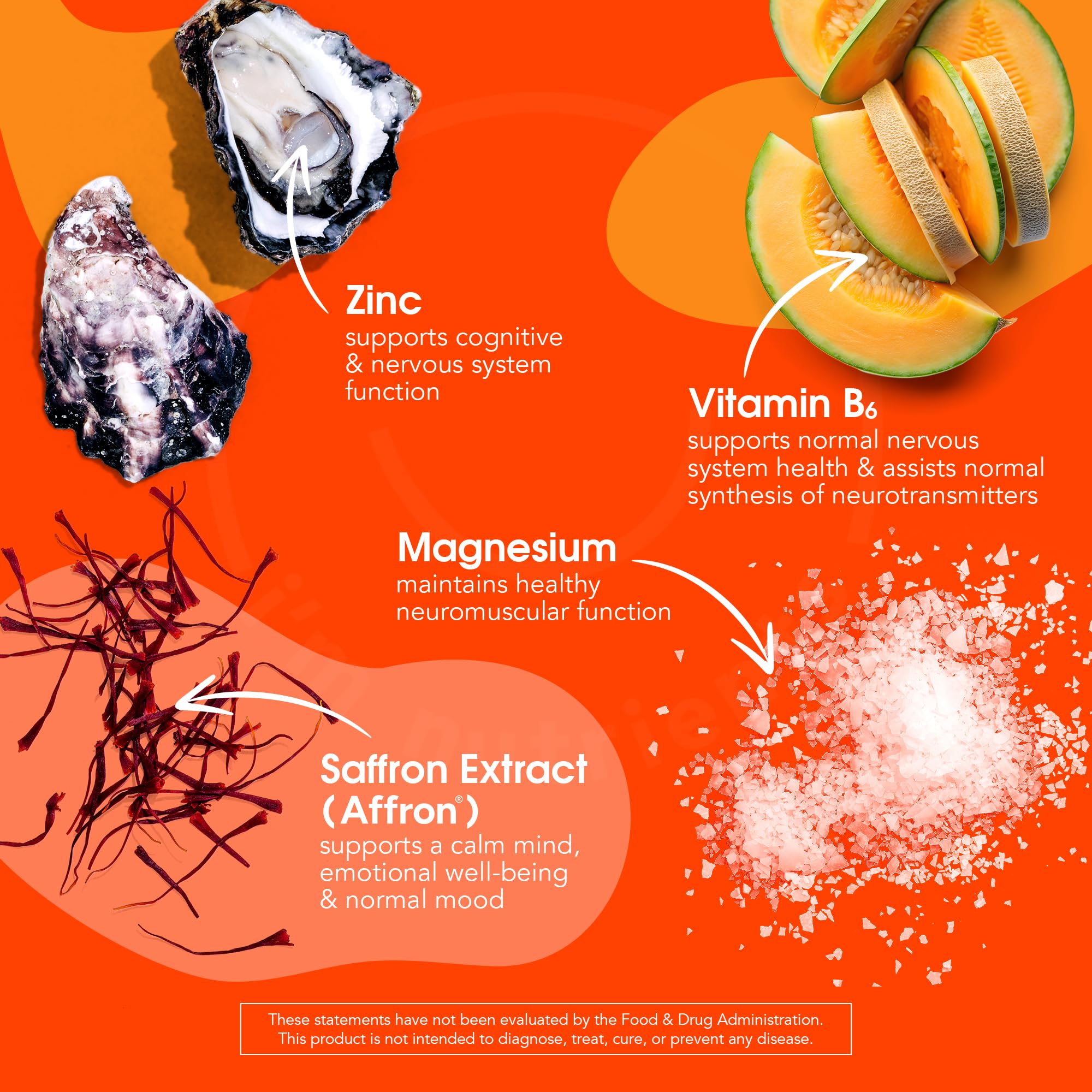 I'm Nutrients azafrán en primer plano, ingrediente clave para apoyo emocional