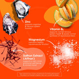 I'm Nutrients azafrán en primer plano, ingrediente clave para apoyo emocional