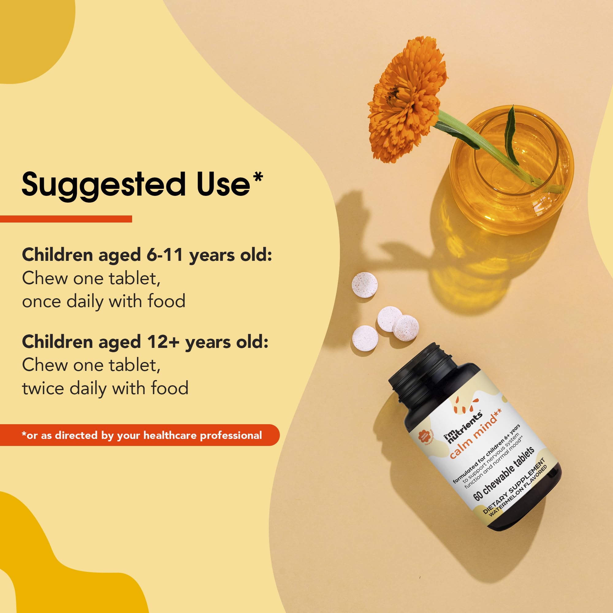 I'm Nutrients envase abierto con tabletas y referencia al sabor natural