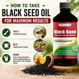 Best Naturals Aceite de semilla negra 8 oz - prensado en frío, 0,95% TQ para apoyo inmune y digestivo