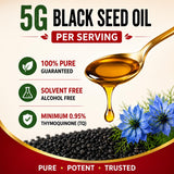 Best Naturals Aceite de semilla negra 8 oz - prensado en frío, 0,95% TQ para apoyo inmune y digestivo