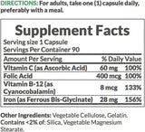 Nature's Bounty Suplemento de Hierro 28 mg — Pack 3 x 90 cápsulas, suave para estómago y sin gluten