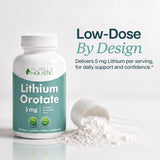 Purely Holistic Litio Orotato 5 mg — 180 cápsulas vegetarianas, apoyo cognitivo y bienestar