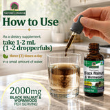 Nature's Answer Extracto de Nogal Negro y Ajenjo 1 oz - 2,000 mg, sin alcohol, vegano
