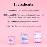 Pixie Cup Toallas Nocturnas Ultra Thin Overnight - Algodón Orgánico, Extra Absorbentes 36 unidades