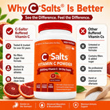 C-Salts Vitamina C tamponada en polvo 8 oz (Naranja sanguina) — 84 raciones, vegana y sin azúcar, fácil disolución