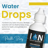 Ion gotas alcalinas para agua 30 ml — elevador de pH y oxígeno estabilizado, concentrado portátil