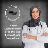 Iman Vitamins cápsulas junto a un vaso de agua indicando modo de toma