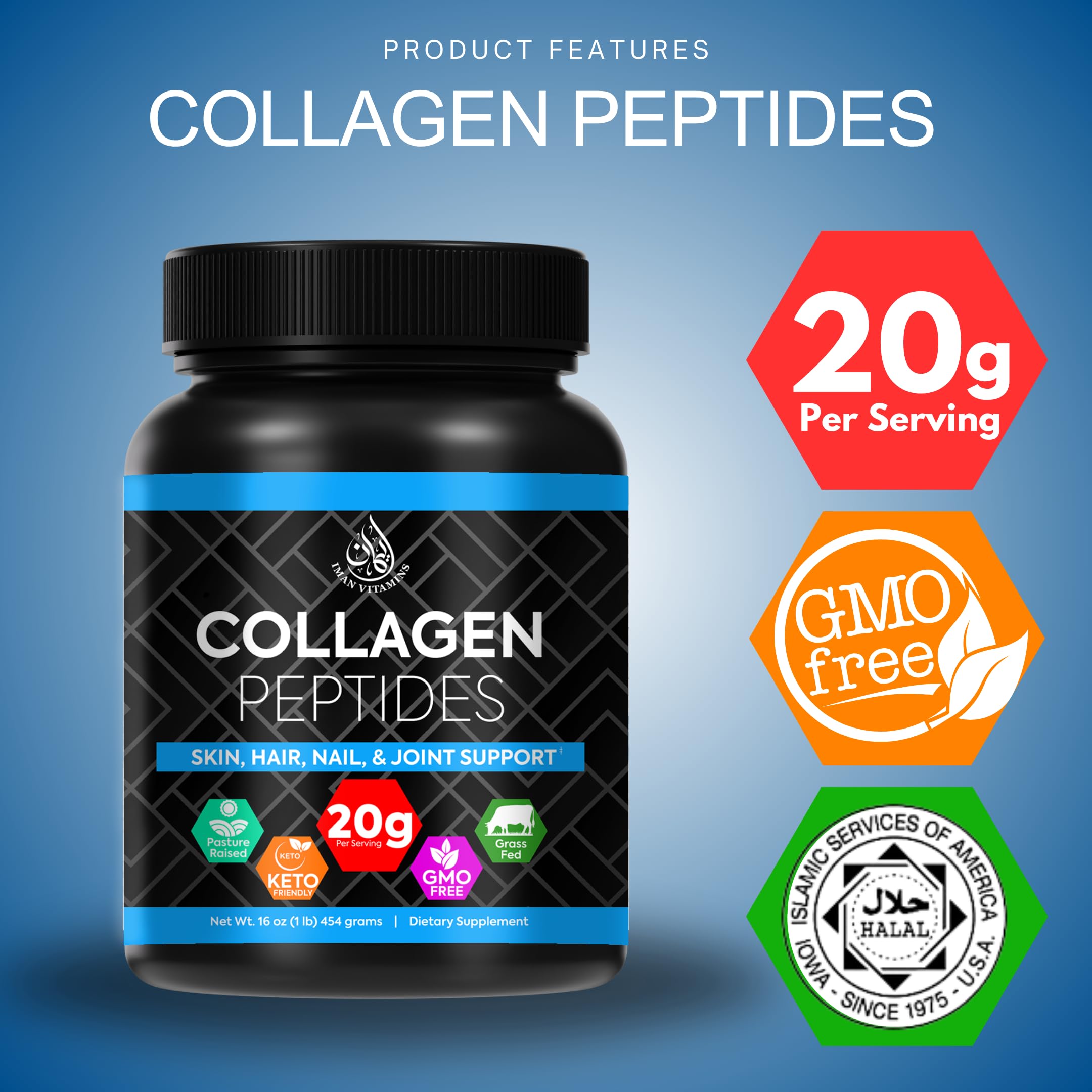 Iman Vitamins cucharada de polvo fino que facilita la mezcla rápida