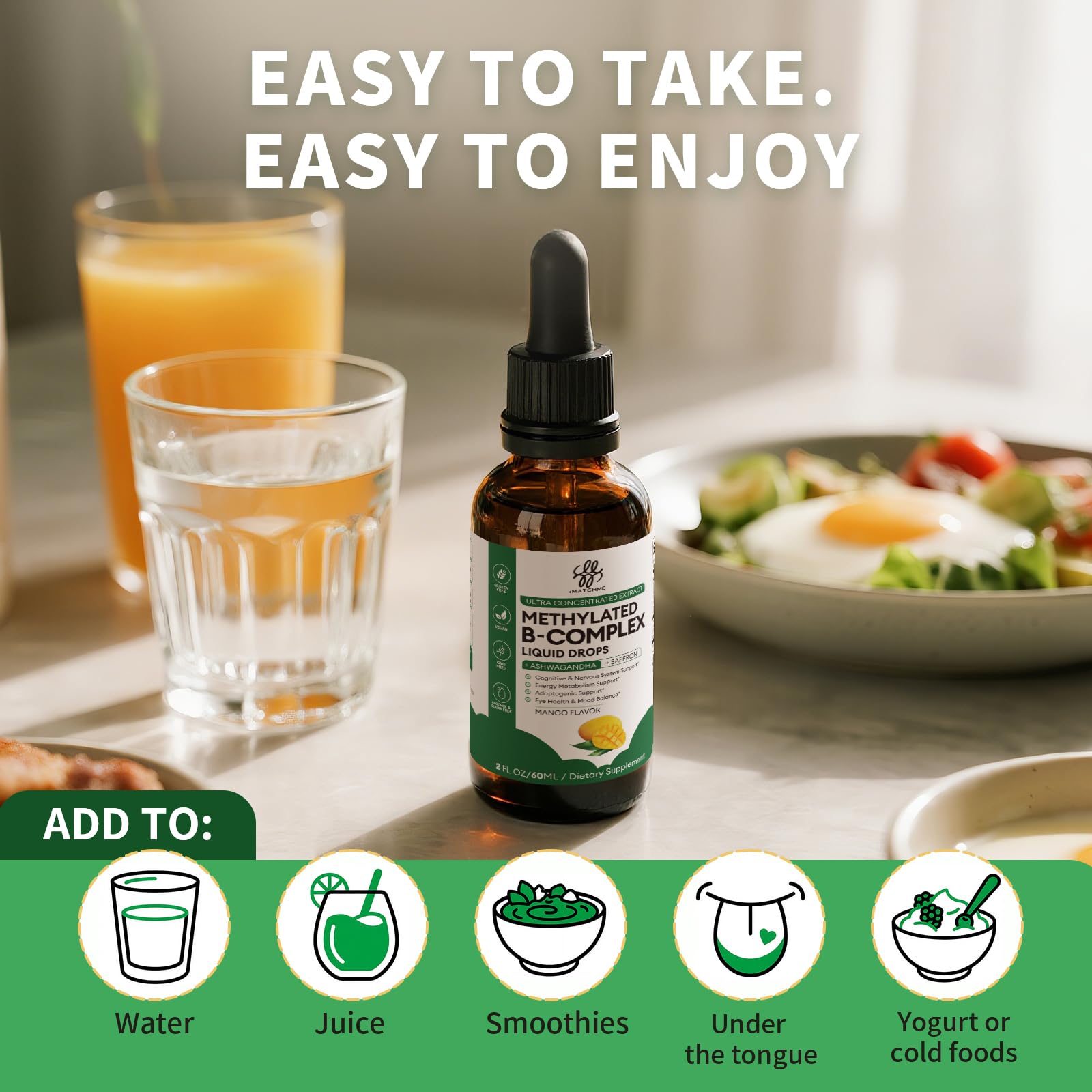 iMATCHME ingredientes ashwagandha y azafrán como adaptógenos naturales