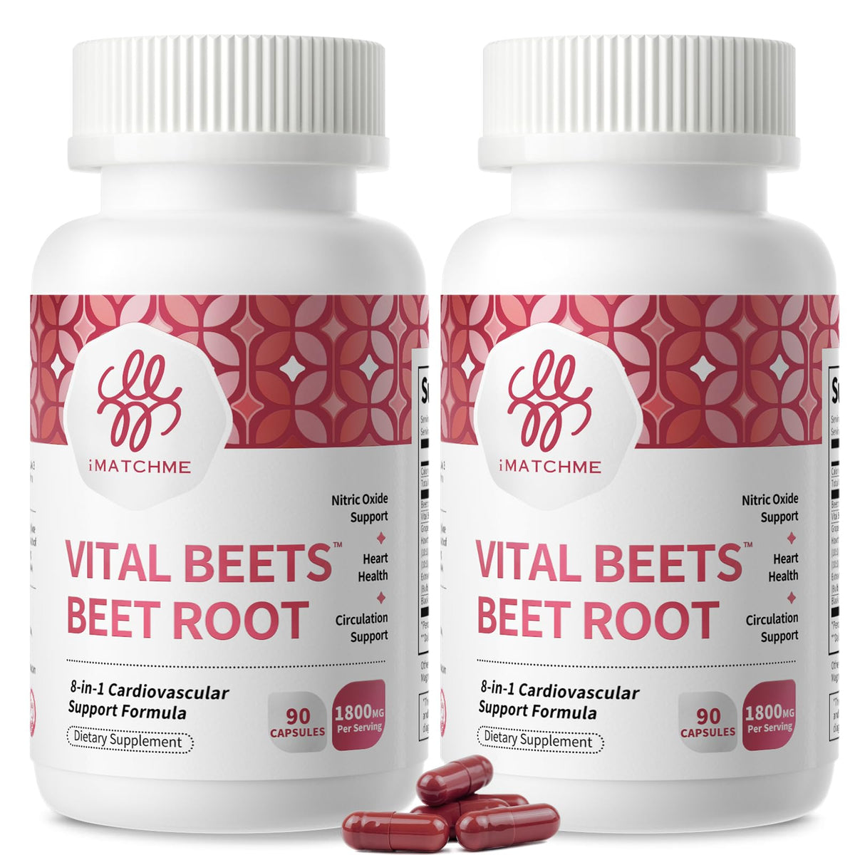 iMATCHME Vital Beets frontal del envase mostrando la marca y beneficio circulatorio