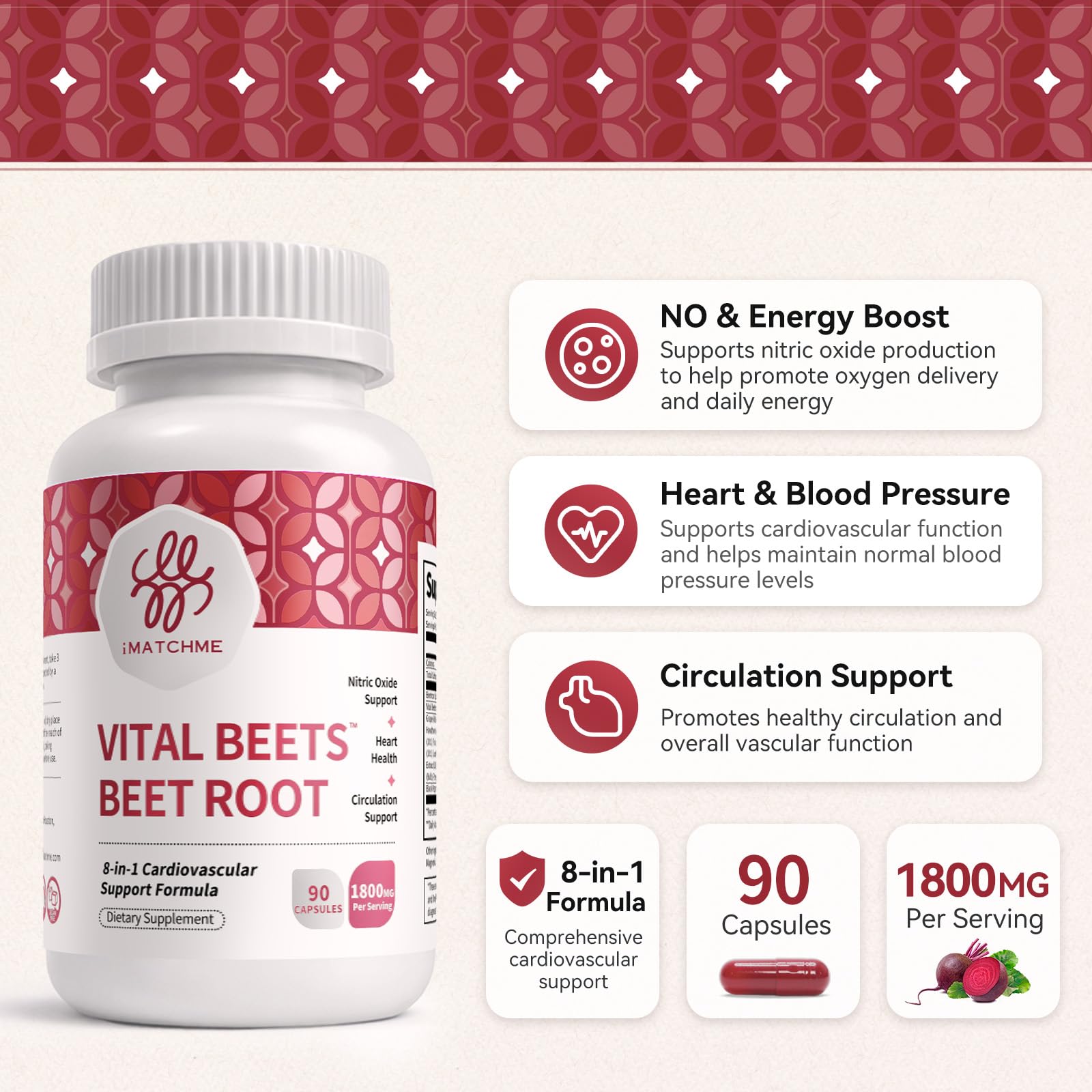 iMATCHME Vital Beets ingredientes naturales apilados para destacar origen vegetal