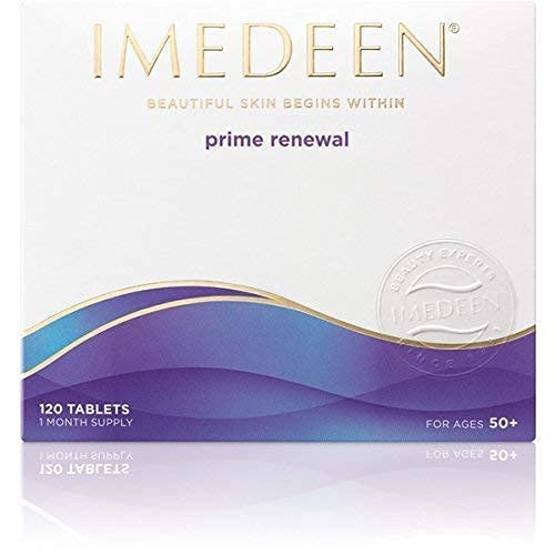 Imedeen Prime Renewal textura de las tabletas y superficie lisa visible