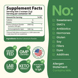 Immerge Health etiqueta nutricional detallada indicando IgG alto y sin aditivos
