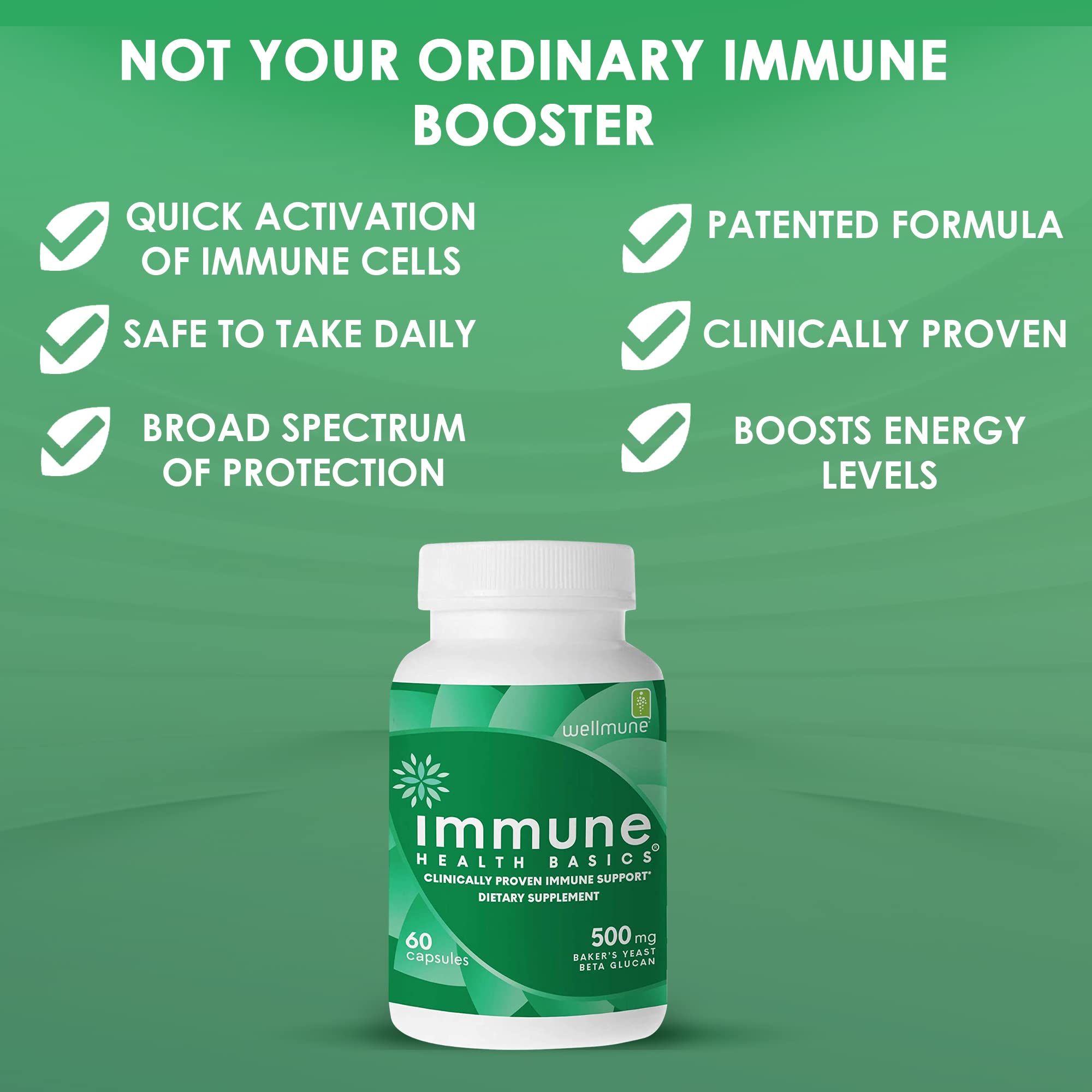 Immune Health Basics etiqueta con información nutricional y seguridad sin alérgenos