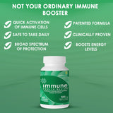 Immune Health Basics etiqueta con información nutricional y seguridad sin alérgenos