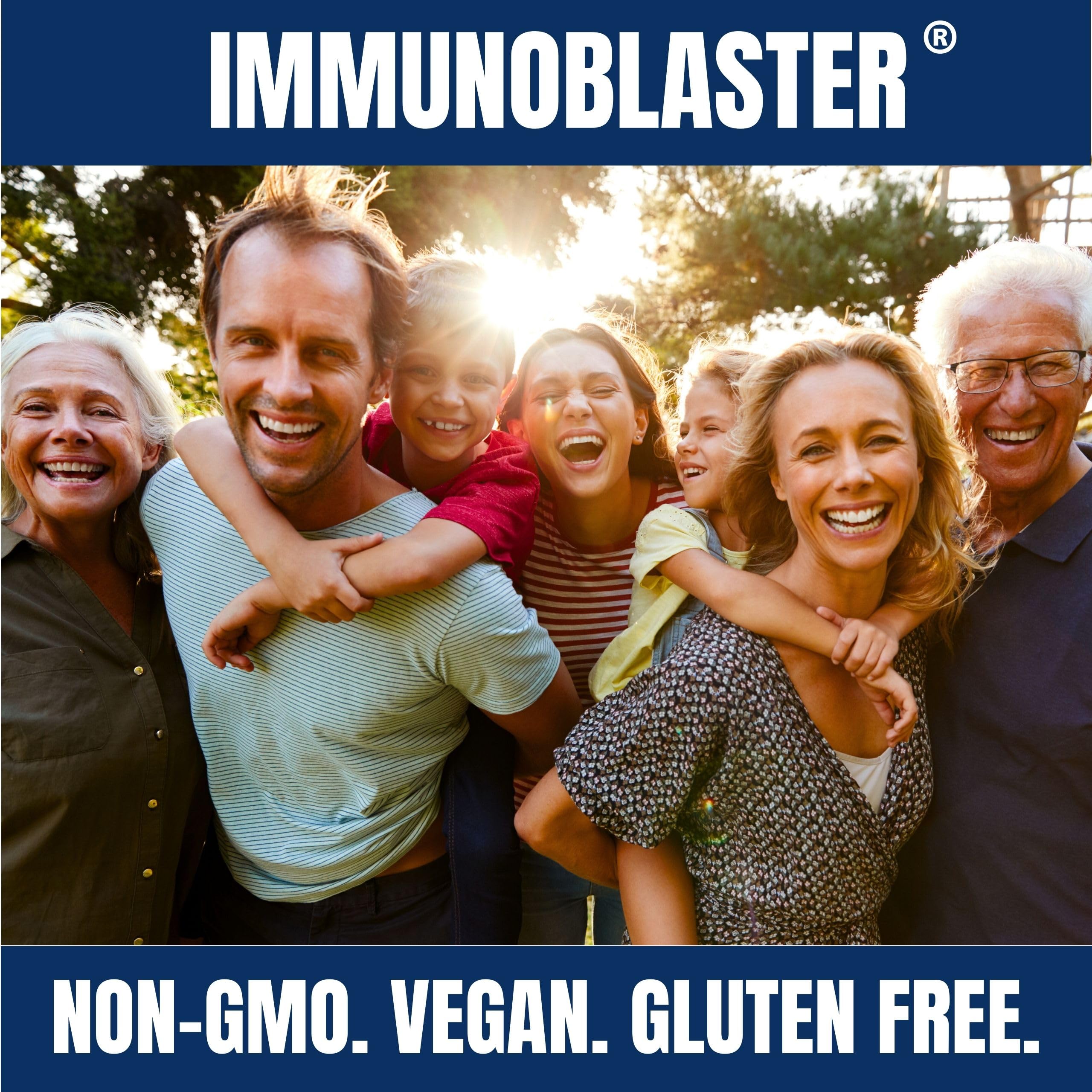 IMMUNO BLASTER en escena de vida sana con frutas y rutina matutina