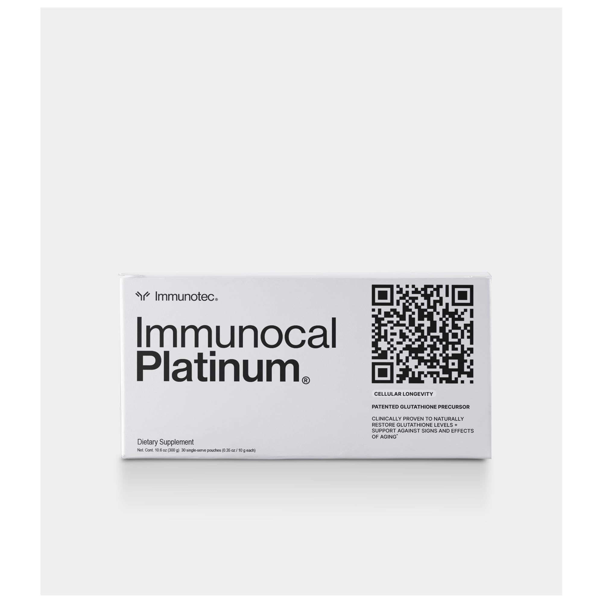 Immunocal Platinum frente del empaque mostrando presentación y beneficios