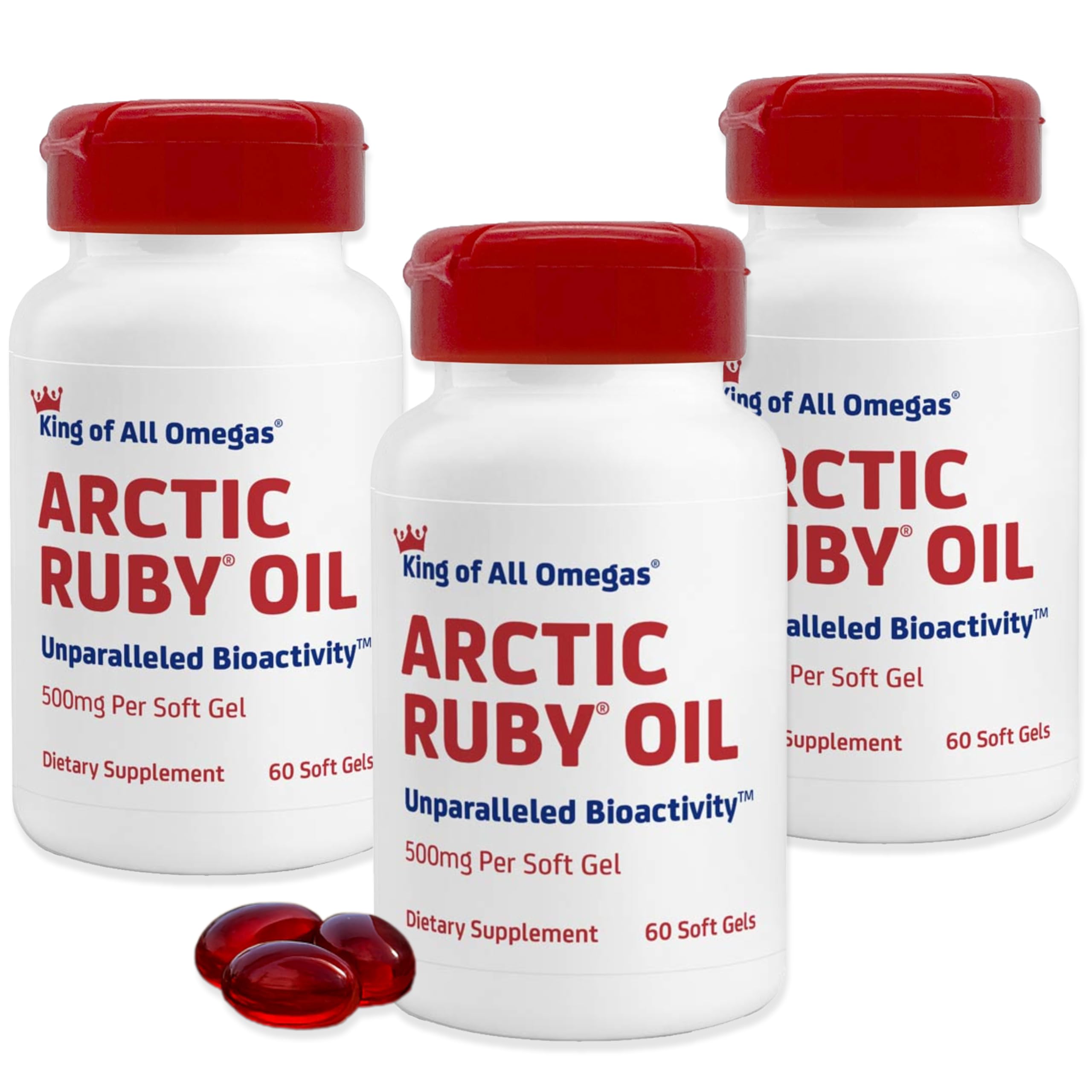 Immunocorp frasco frontal de Arctic Ruby Oil mostrando etiqueta clara