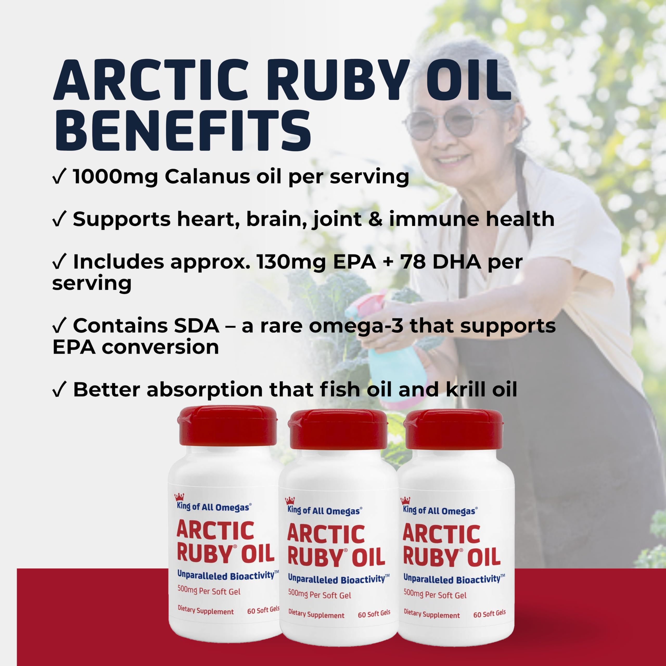 Immunocorp comparación de tamaño de cápsula Arctic Ruby con moneda
