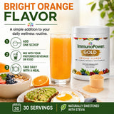 ImmunoPower Gold en cocina junto a fruta, integra fácilmente en rutina diaria