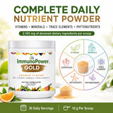 ImmunoPower Gold textura de polvo en cuchara, alta concentración y fácil mezcla