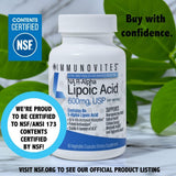 IMMUNOVITES caja de suplemento con su cuadro de Supplement Facts visible