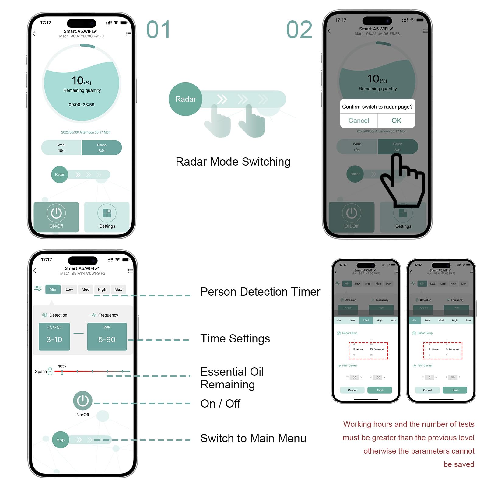 Indelala pantalla de app móvil que permite control remoto sencillo