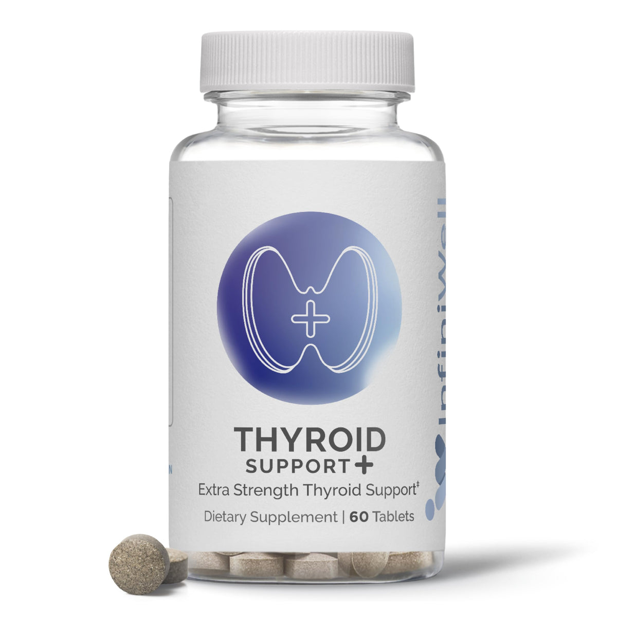 InfiniWell Thyroid Support+ frente del envase mostrando presentación y beneficios