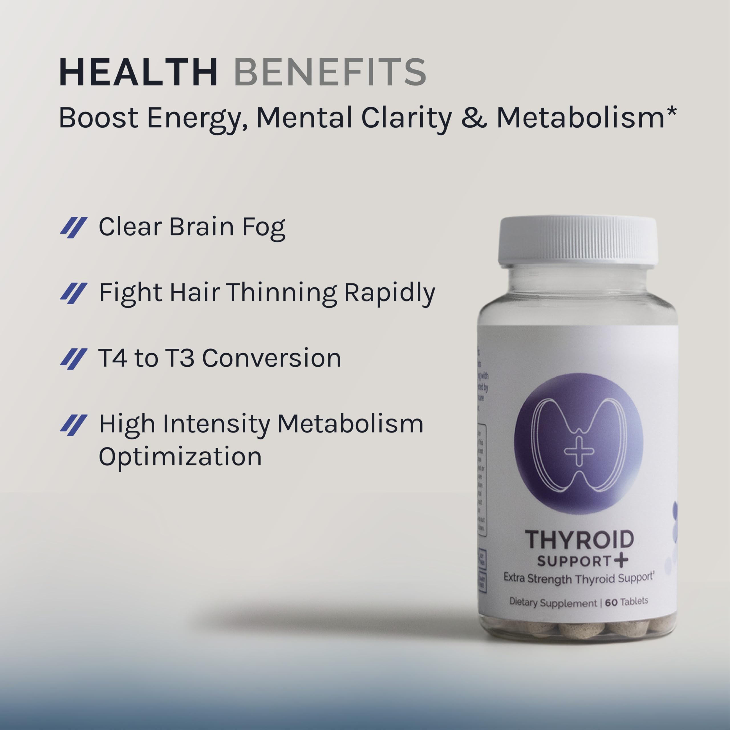 primer plano de una tableta InfiniWell Thyroid Support+ destacando su textura segura