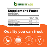 INFINITE AGE frascos junto a una regla para comparar tamaño y cantidad